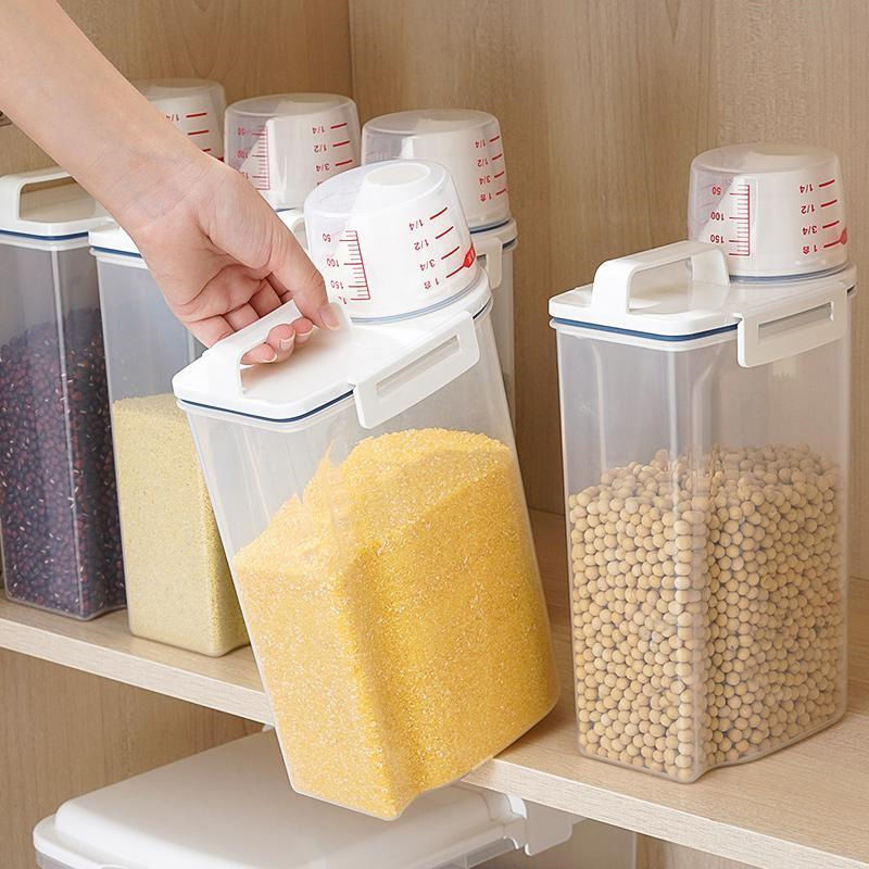 Japanese-Style Multi-Grain Canned Rice Container for Home Use, Insect-Proof and Moisture-Proof Sealed Flour Storage Jar, Noodle Container, Rice and Grain Storage Box