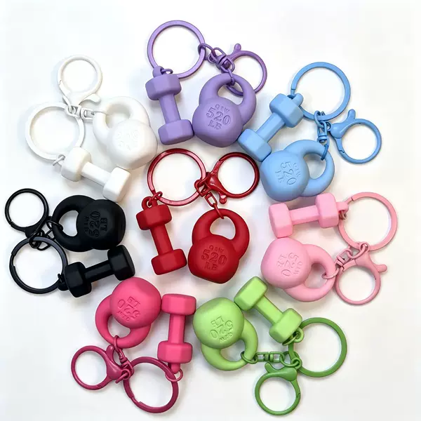 Hot Selling Mini Gym Equipment Keychain Accessories Simulation Sports Water Bottle Dumbbell Backpack Pendant Small Gift