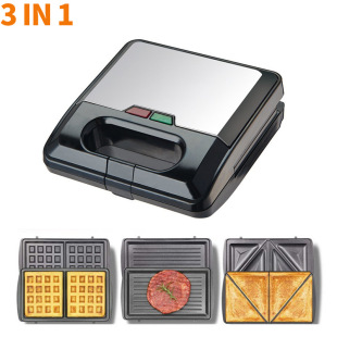 Sandwich Machine Three-In-One Household Multi-Functional Waffle Machine Heated Electric Pancake Pan Steak Machine Panini Breakfast Machine