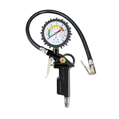 Manufacturer Wholesale Tire Electronic Air Gun Chuck Inflator Gun Digital Display Tire Pressure Gauge Digital Display Tire Inflator Gun (Air pressure gauge/tire pressure gauge) - black-mechanical-tire-pressure-gauge