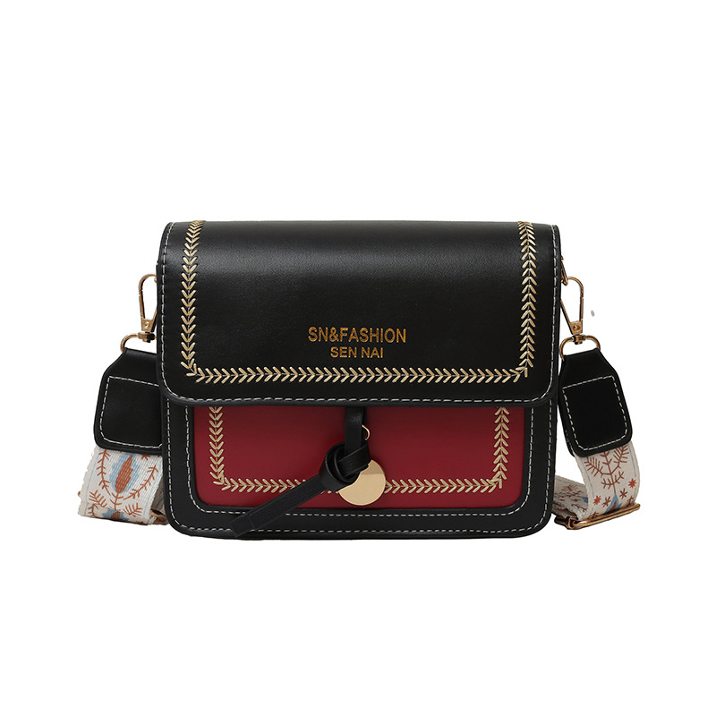 2024 bolso de hombro ancho simple de moda nueva textura bolso de mujer estilo extranjero un hombro multicapa pequeña mochila fresca