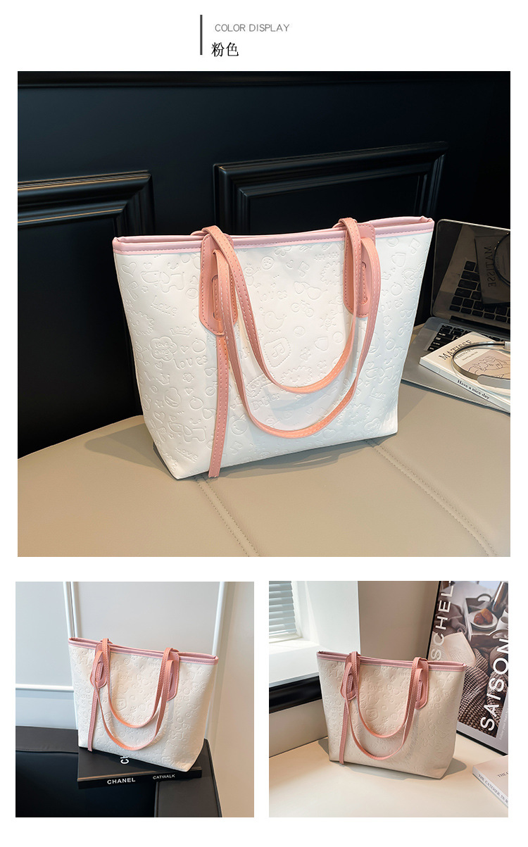 Coreano simple bolso casual de gran capacidad para mujeres 2025 otoño moda versátil bolso de hombro de viaje al trabajo