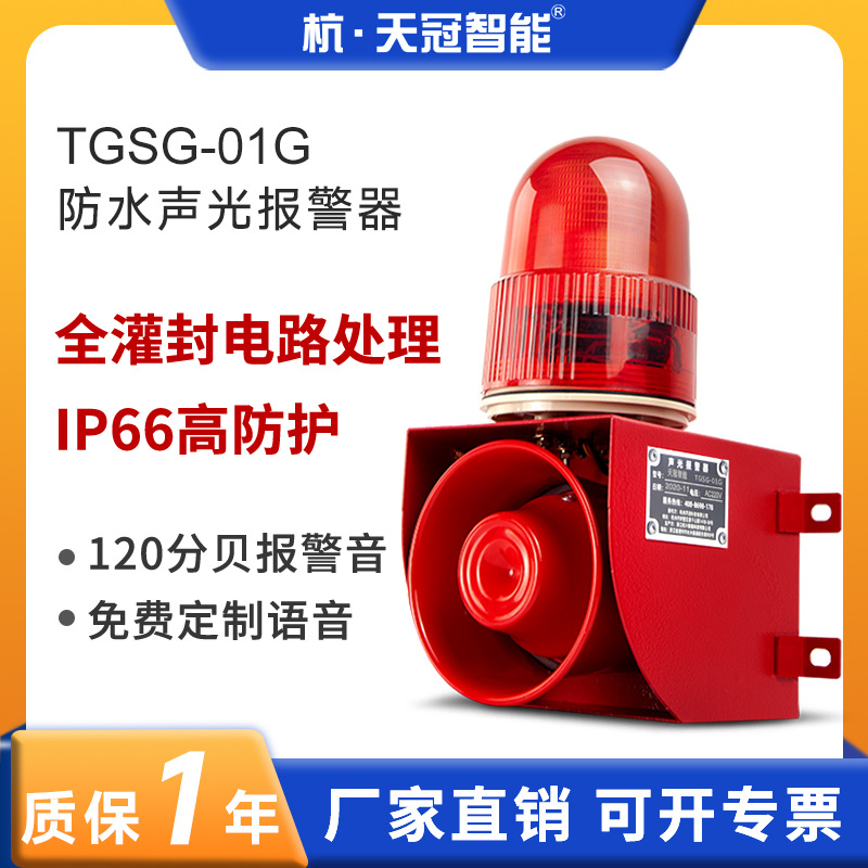 TGSG-01G室外防水声光报警器 港口码头 户外防尘防雨报警器IP66