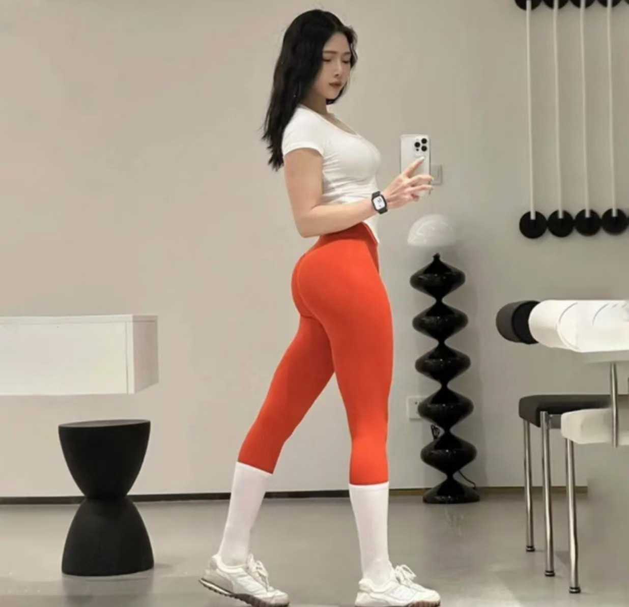 cintura alta abdominal pantalones de gimnasio de alta altura elásticos rápidos secos pantalones deportivos apretados de red red de miel de melocotón corredor pantalones