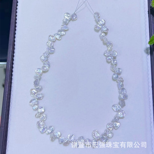 Natural Regenerated keshi Pearl Necklace Irregular Shaped Freshwater Broken Silver Pearl Strong Light Petal Pearl