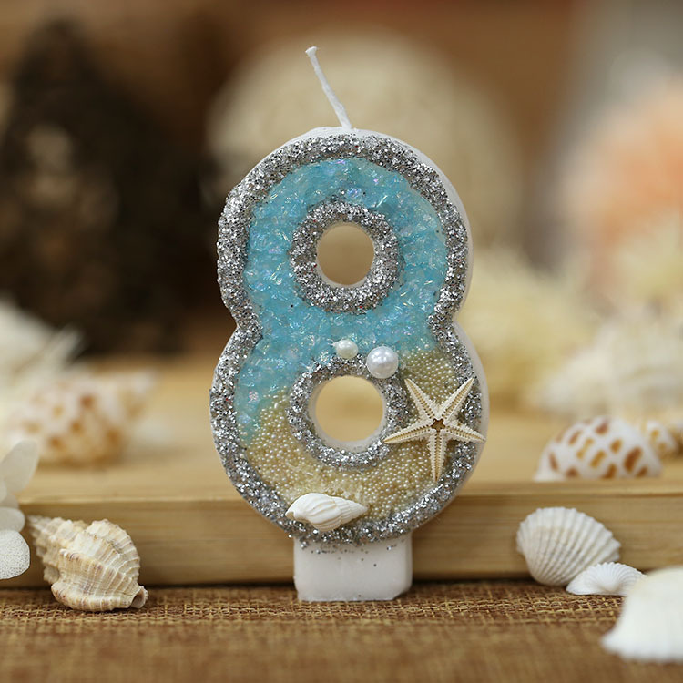 Internet celebridad vela digital verano playa estrellas de mar pastel de cumpleaños decoración del partido vela Amazon AliExpress productos calientes