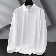 2025年秋季新款男士加肥加大码商务休闲方领莫代尔长袖衬衫