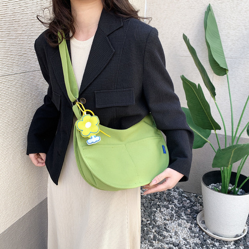 bags new fashion one-shoulder dumpling bag female Korean version forest style literary crossbody large capacity canvas bag wholesale