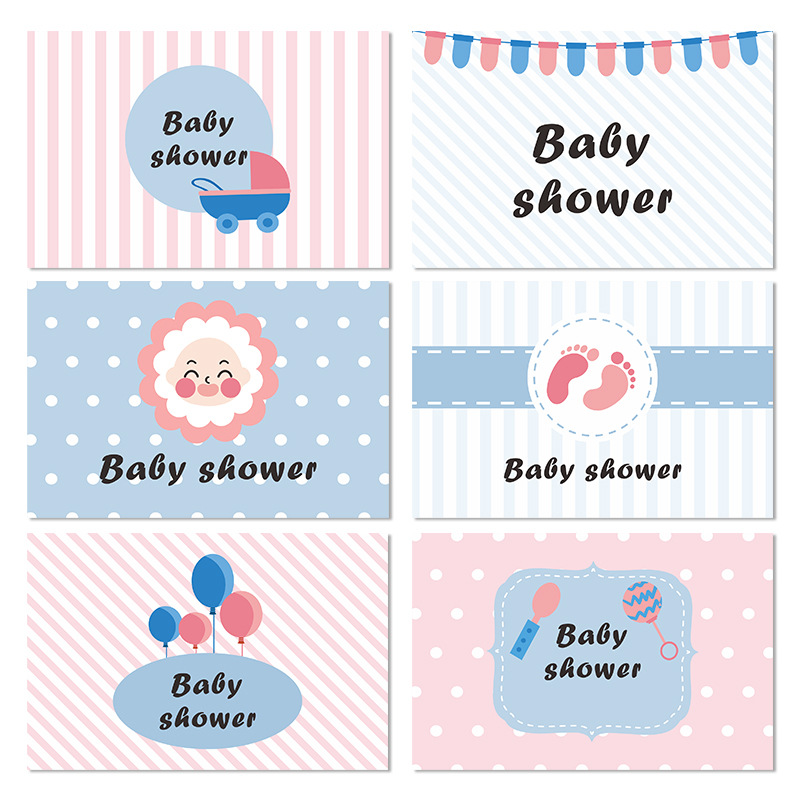 Amazon Cross-Border Greeting Card for Baby Baptism Shower Cute and Adorable Babyshower Baby Blessing Card