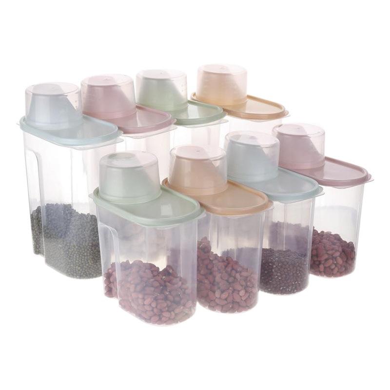 Recipiente para almacenar alimentos, frasco transparente para granos, frasco hermético, frasco de almacenamiento, recipiente para arroz, recipiente para almacenar alimentos para mascotas, contenedor de plástico para almacenar