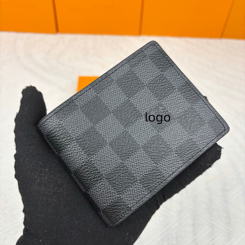 Foreign Trade Luxury Genuine Leather Men's Wallet, Short Style, Bifold, Large Capacity, Classic European and American Style, High-Quality Brand Wallet