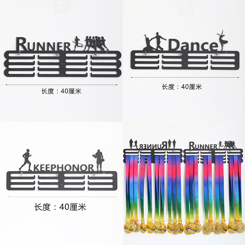 En stock Medallero de hierro estante de exhibición de medalla de maratón medalla de oro estante de almacenamiento variedad creativa