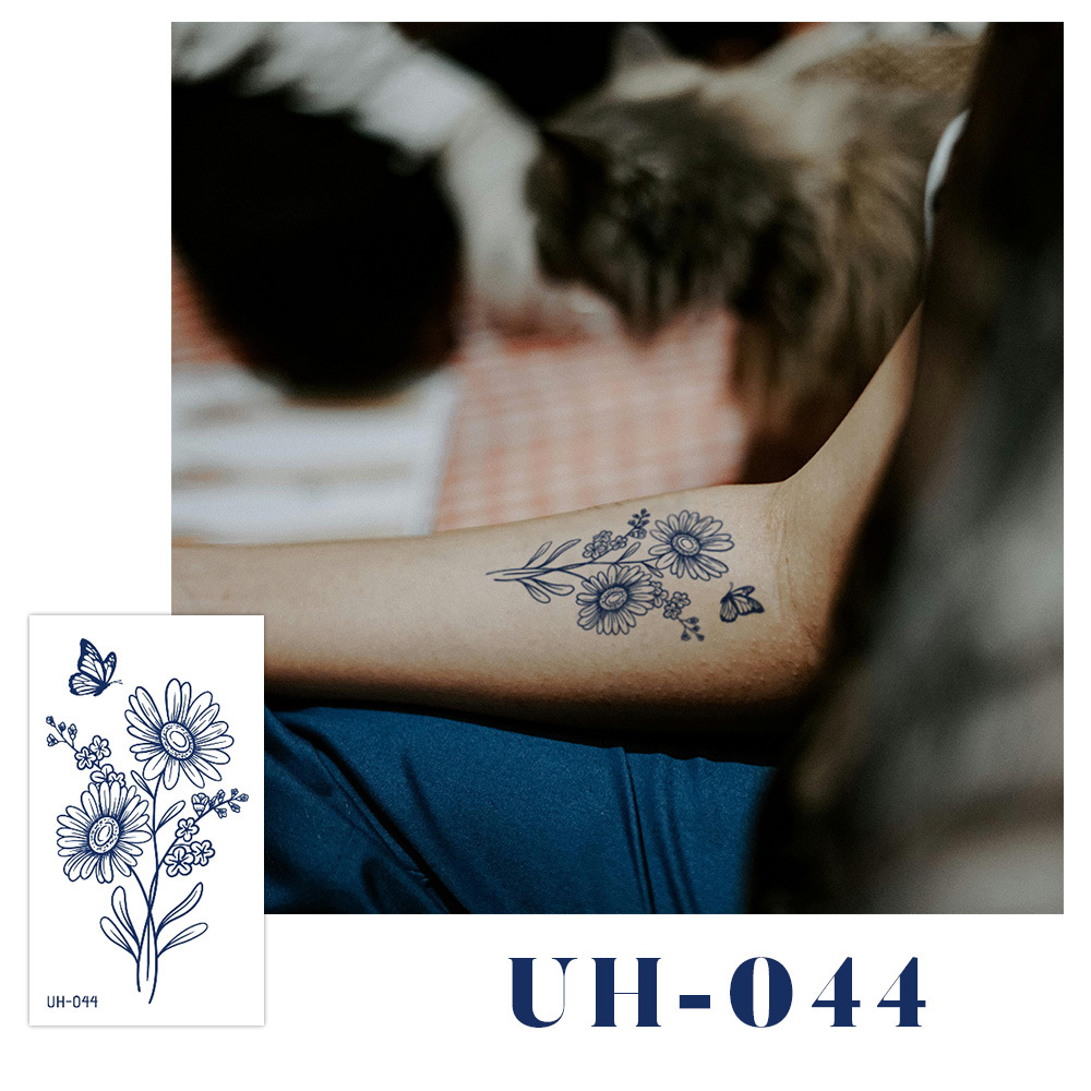 新しいジュースハーブタトゥーシール、半永久的、韓国で人気、原宿風、防水、ミニマルなタトゥーシール、英語文字