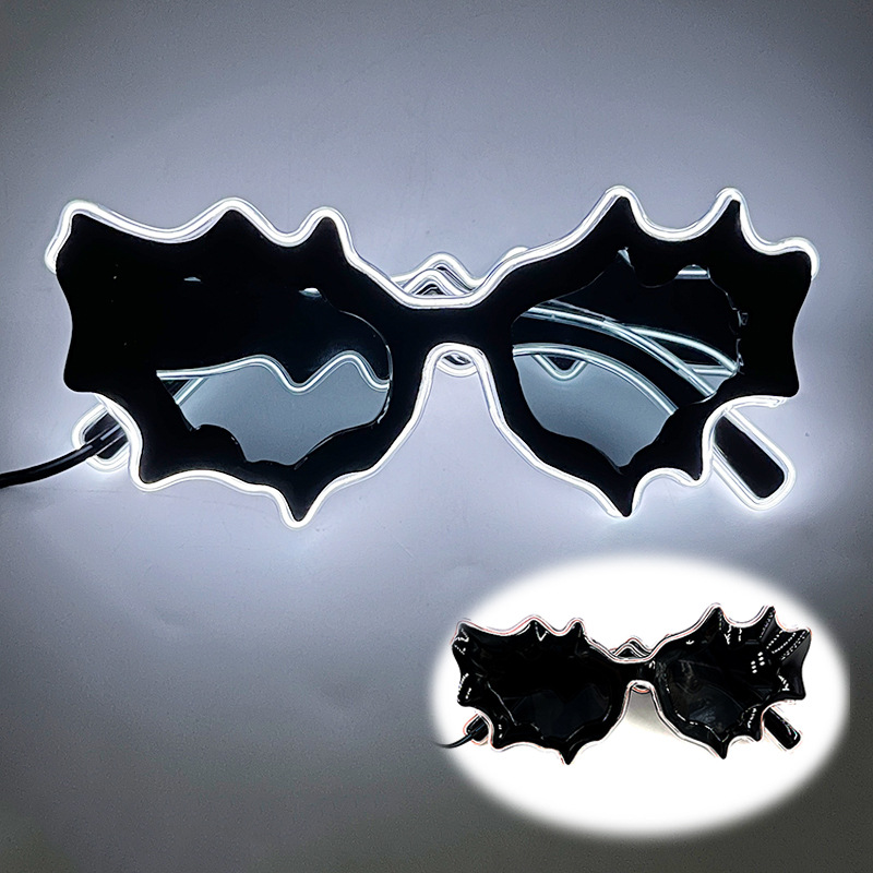 Nueva personalidad extraña irregular LED luminiscente gafas de tinta gafas de onda de moda gafas de sol extrañas props bungee image 7
