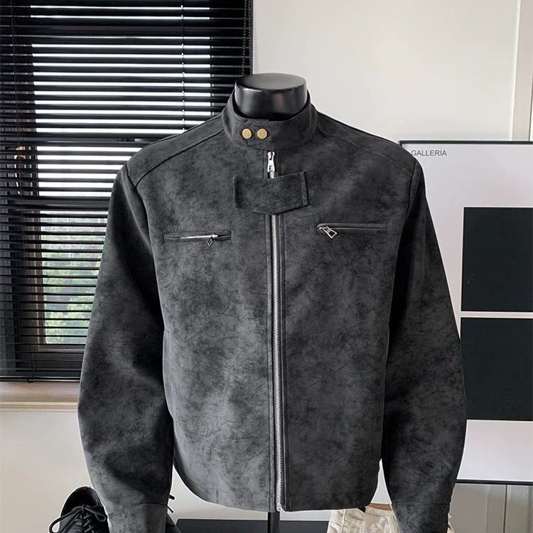 Демисезонная куртка из экокожи oversize, американский стиль, ретро фасон