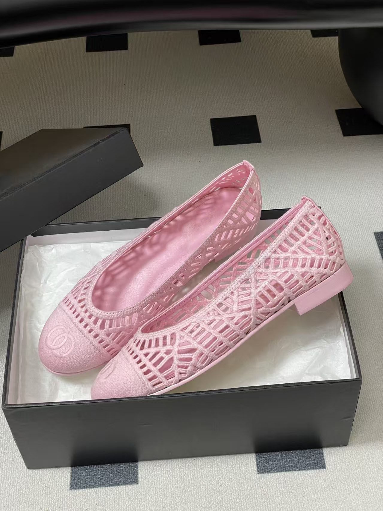 Quality Shoes -style Flat Bow Shallow-cut New Model Genuine Color-blocking Full Leather Elegant Ballet Shoes_vogvips.com
