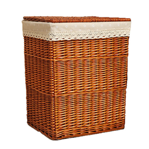 Dirty laundry basket woven dirty clothes bin with lid large size rattan woven dirty clothes willow woven storage basket hot pot restaurant dirty clothes bucket wholesale
