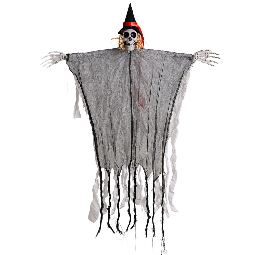 Halloween transfronterizo colgar fantasmas de tres cabezas cascada colgar fantasmas habitaciones secretas patio colgar decoración de horrores accesorios