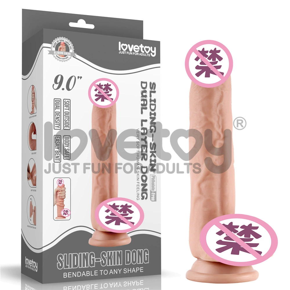 Любойтовся Genuine double-layer TPE simulated slippery penis adult sex toy female masturbation device LV317004