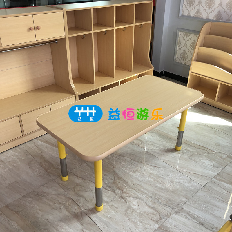 Kindergarten special learning table and chair set maple wood grain…