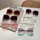 European and American trend large frame pearl sunglasses women's fashion colorful metal hollow legs cross-border sunglasses glasses
