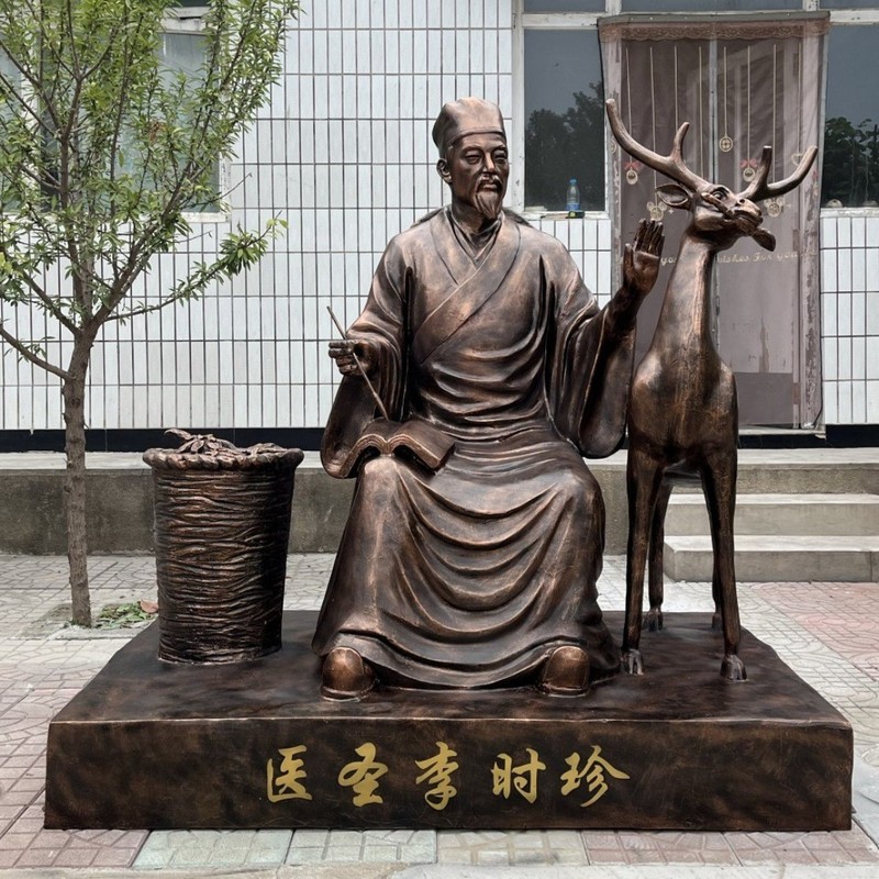 屋外模造銅グラスファイバー歴史上の人物の彫刻庭の風景模擬グラスファイバー風景銅像装飾品|undefined