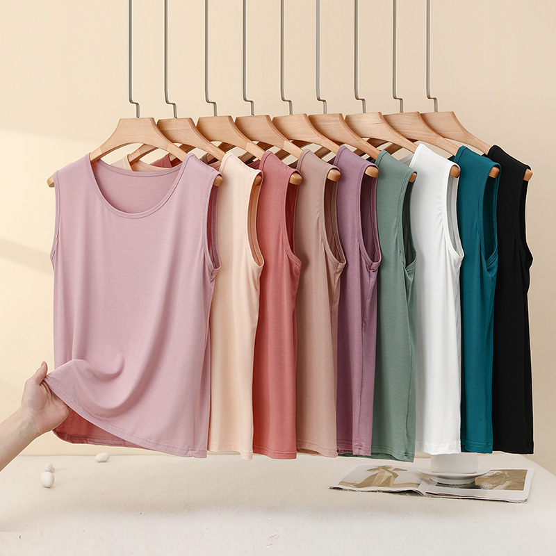 plus size Wide Shoulder Modal Camisole Women's Summer Loose Slim Inner Base Shirt Outer Wear Sleeveless Thin Top