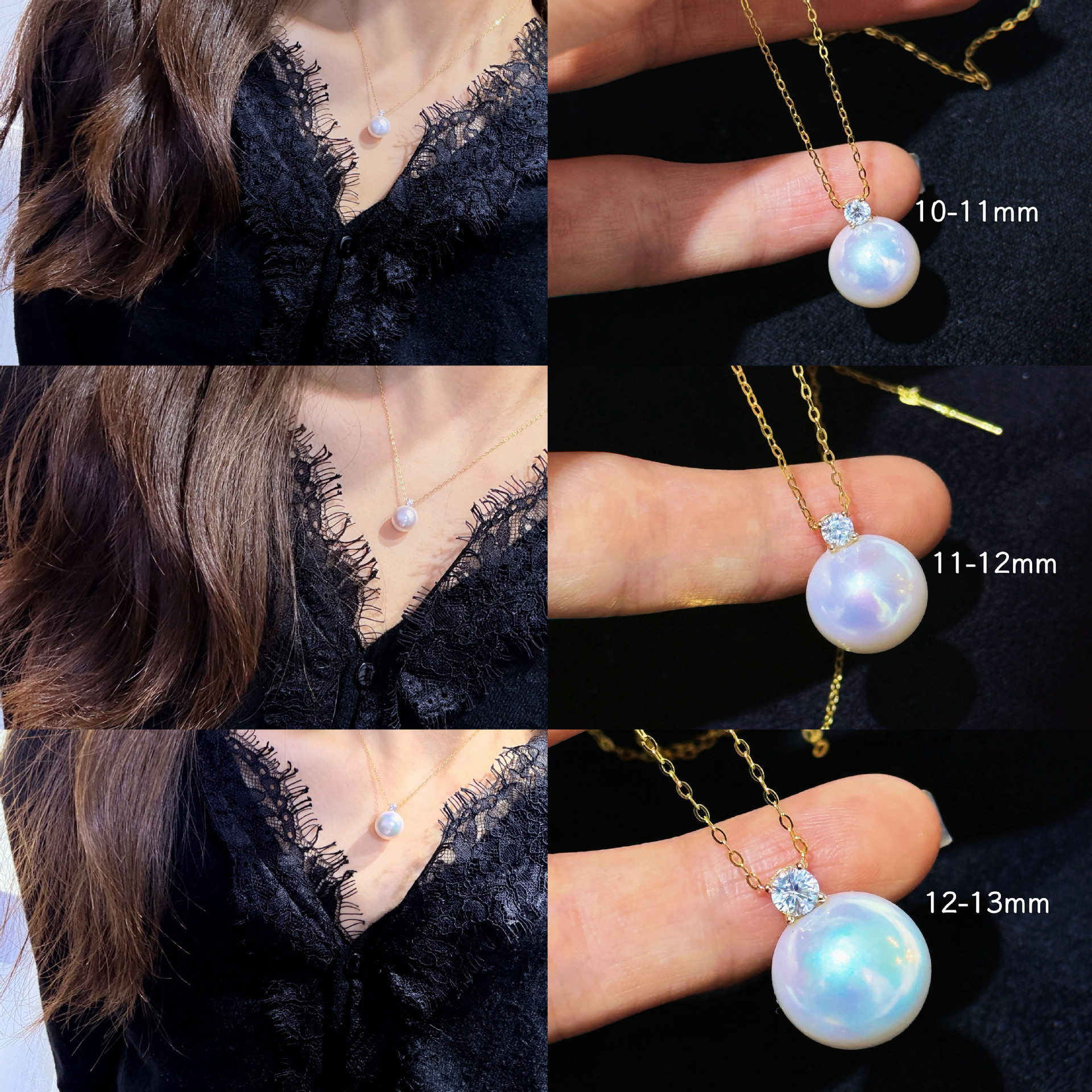 ��������9-15mm��ˮ��Բjiǿ��18K���ʯ������׹�ٴ�����������