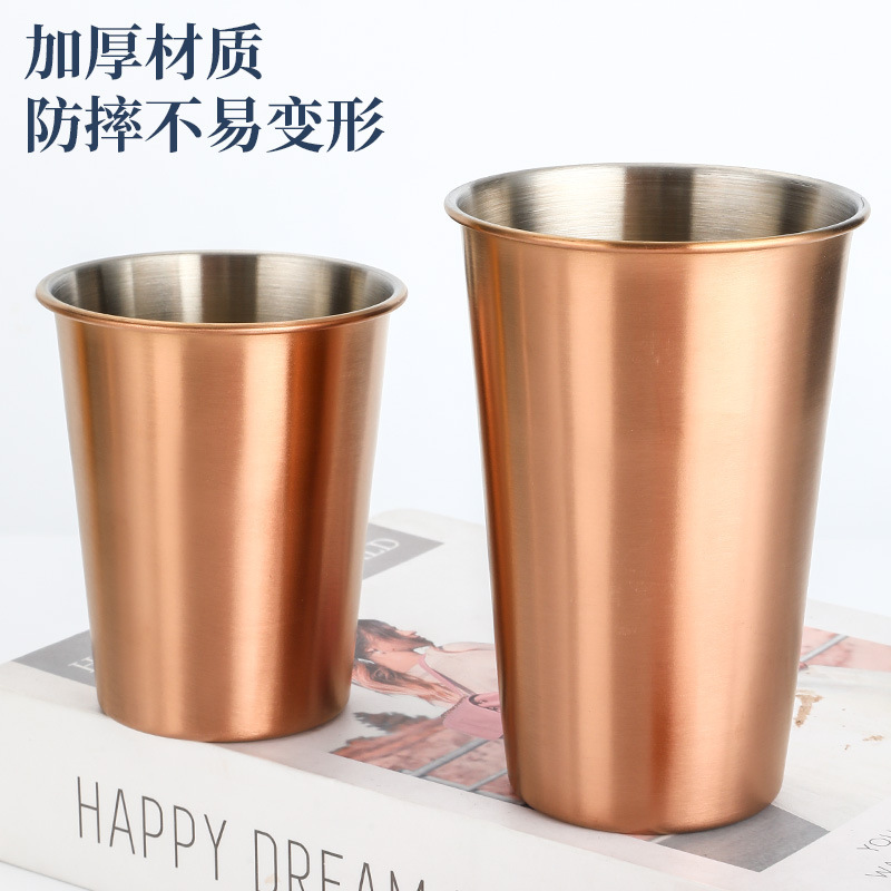 クロスボーダー304ステンレスグラス単層カップ飲料カップ高颜値冷飲カップ調杯ビールグラス卸売り|undefined