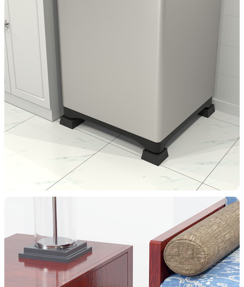 Washing Machine Anti-Slip Suction Cup Feet Pads Silent Shock-Absorbing Mats No-Nail No-Glue Drum Riser Stands Rubber Fixing Brackets
