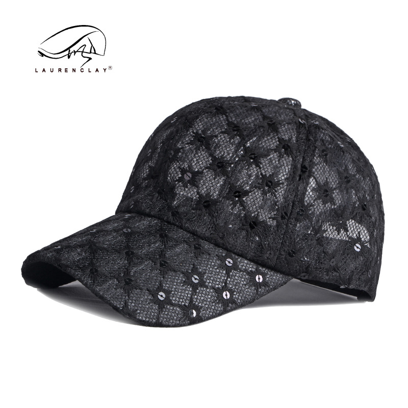 Estilo coreano de la moda de las mujeres lentejuelas casquillo enarbolado primavera y verano sol protección sol sombrero playa gorra de béisbol moda de las mujeres