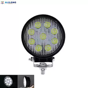 9 LED 27W Dairəvi Avtomobil Fənəri, Yolsuzluq Avtomobili İş İşığı