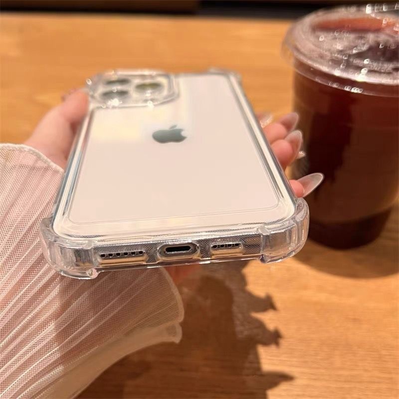 四角エアバッグ転倒防止用アップル16pro携帯ケースiphone15透明14高級感tpu保護カバー|undefined