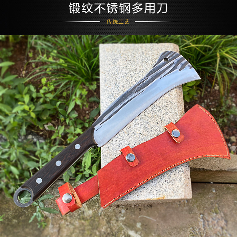 锻打弯刀柴刀镰刀不锈钢锻打农用户外砍柴砍椰子修枝刀开路刀钓鱼