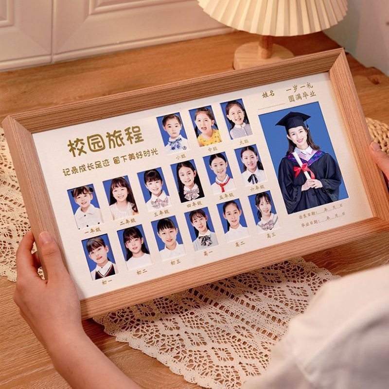 成長記録フォトフレーム、テーブルディスプレイ、証明写真、赤ちゃん記念フレーム、子供の成長フォトアルバム、キャンパス|undefined
