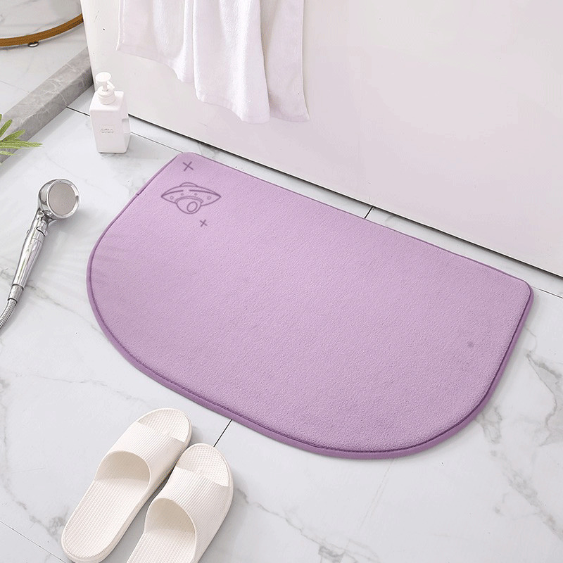 Alfombra de puerta semicírculo transfronterizo máquina lavable baño absorbente de secado rápido alfombra de esponja de memoria baño alfombra de piso de rebote lento