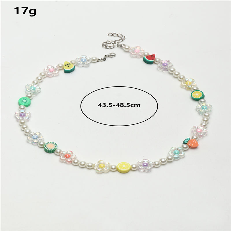 colorful rice bead pearl fruit cute necklace wholesale jewelry Nihaojewelry