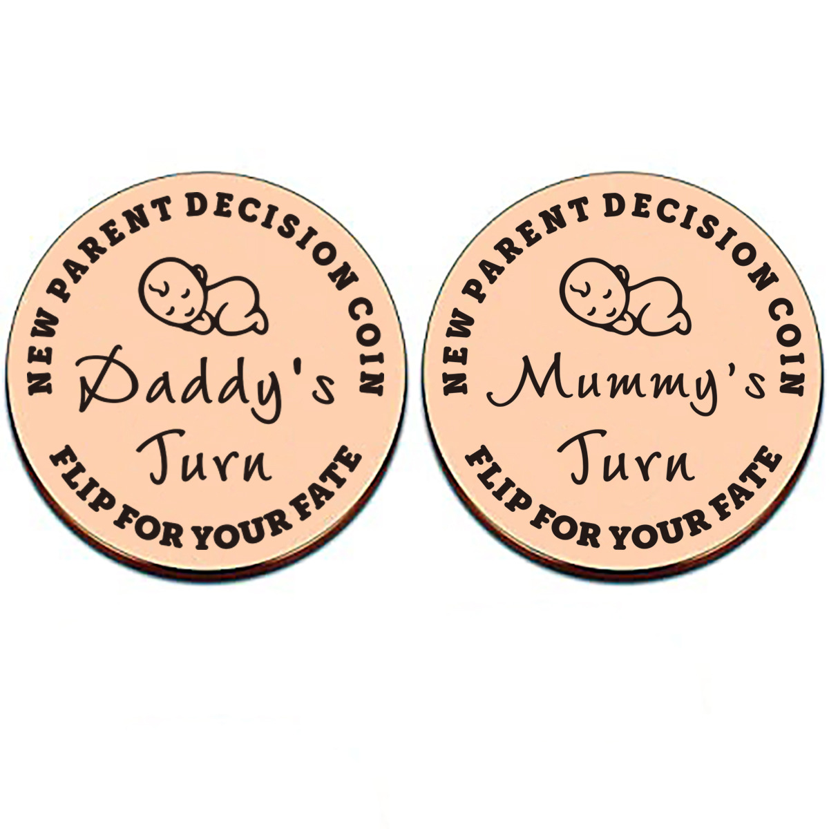 La mamá y el papá deciden moneda conmemorativa Navidad Regalo de Cumpleaños Amazon nuevo bebé padre decisión moneda