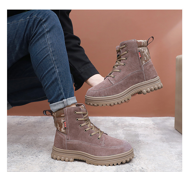 Men's snow boots fur one men's shoes warm anti cold anti-skid padded thickened wool cotton shoes men_voghion.com