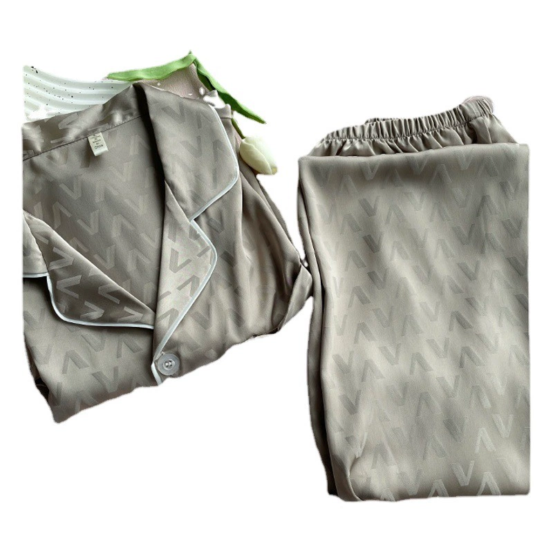 Весной и осенью дышащие пижамы из ледяного шелка, мужская летняя Тонкая Повседневная Домашняя одежда из искусственного шелка больших размеров