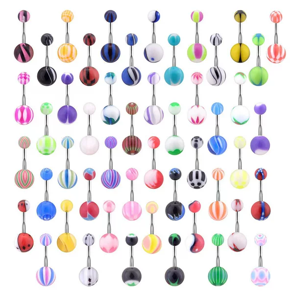 in stock wholesale random mixed color navel nail piercing jewelry Amazon navel ring piercing navel buckle factory direct sales
