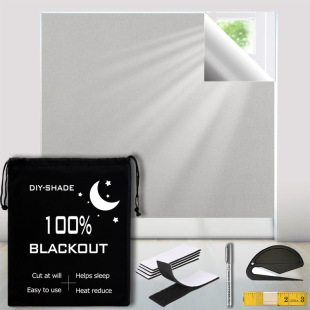 Amazon 420D Gray Blackout Cloth Full Blackout Curtains Portable Travel Curtains Cuttable Temporary Blackout Curtains