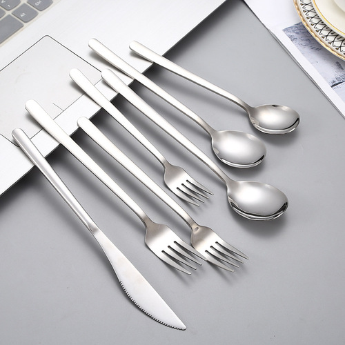 304 stainless steel tableware Korean style knife, fork and spoon household dessert spoon steak western tableware creative design thickened spoon