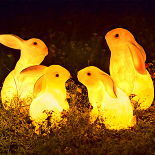 Led Luminous Rabbit Lamp Outdoor Waterproof Moon Lamp Cartoon Shape Courtyard Park Lamp Community Landscape Atmosphere Lamp