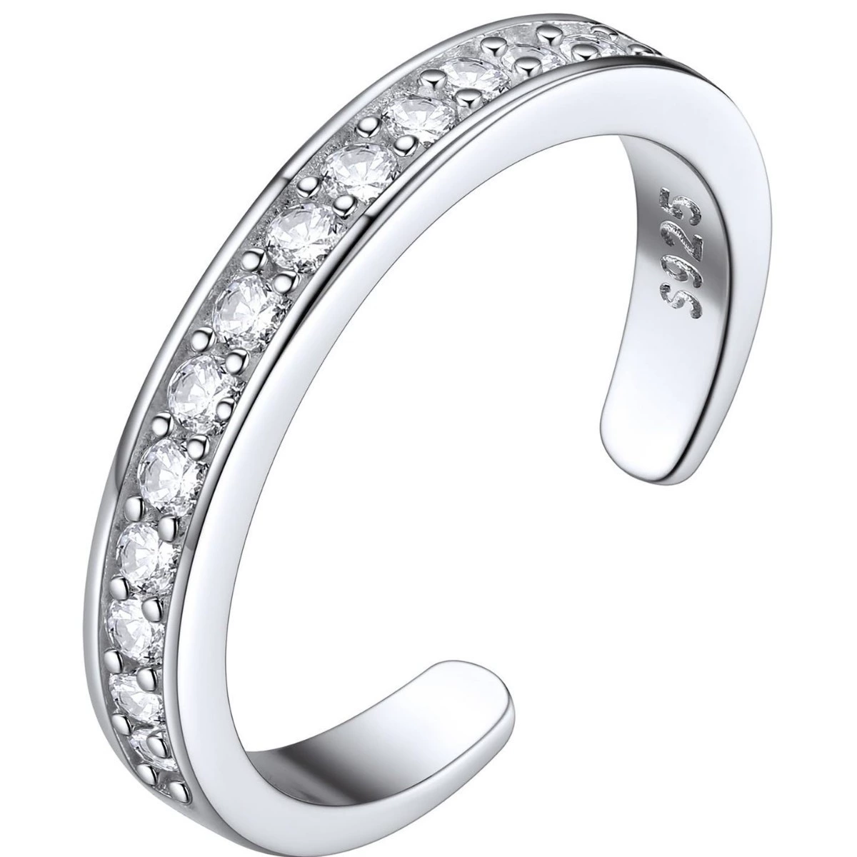 925 стерлингового серебряного кольца для ног женское кольцо для ног циркона Регулируемое открываемое кольцо для дам Летние ножные украшения