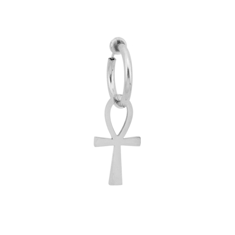1 Piece Casual Simple Style Cross Polishing Stainless Steel Drop Earrings display picture 2