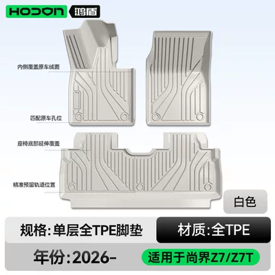 car interior foot mats modification | Modelə uyğun ayaqaltı - hongmeng-smart-travel-fashion-z7-26-models-single-layer-foot-mat-white-tpe-economical-standard-model