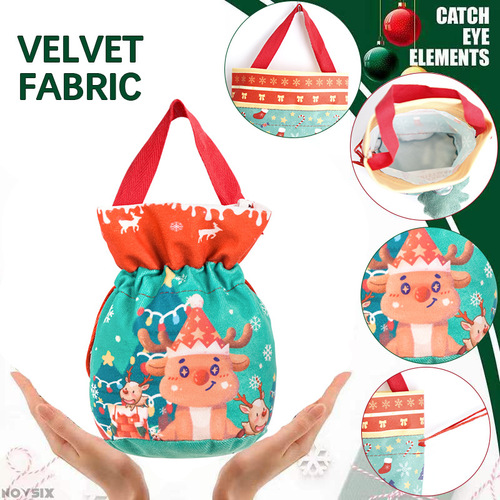 Christmas decorations Christmas velvet apple bag Elk Snowman gift bag handbag children's creative candy bag
