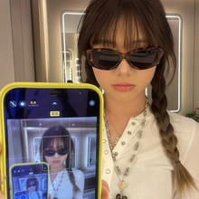新款韩系可爱百搭拍照凹造型修饰脸型墨镜女时尚穿搭拍照太阳镜男