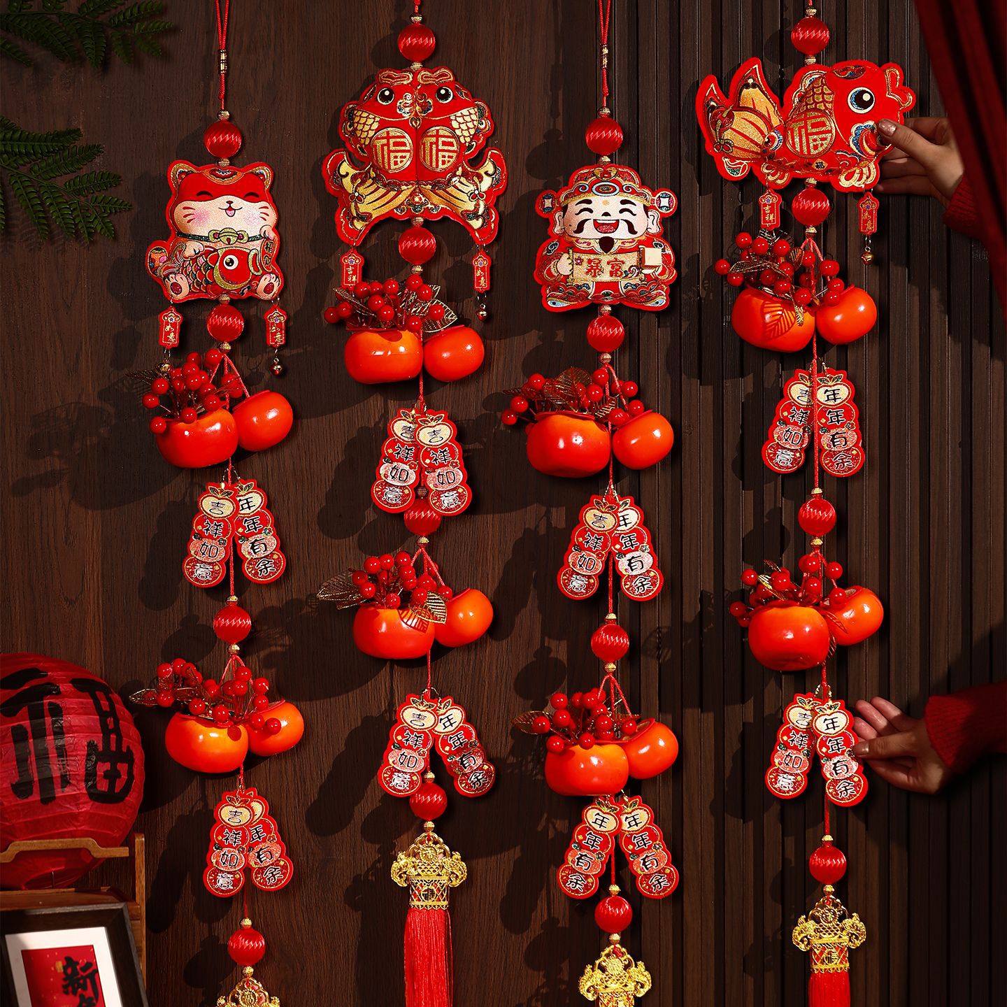 2026 new new year pendant chinese new year celebration joyous living room pendant horse year spring festival entry door hanging string decorations wholesale